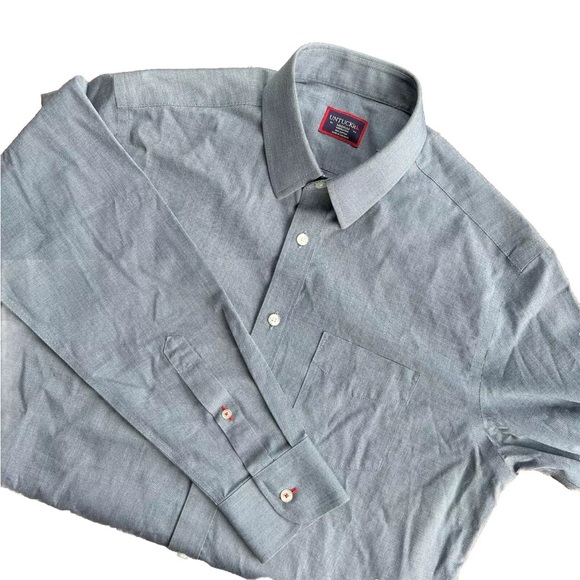 Untuckit Shirt Mens Medium Blue Pio Cesare WF Button Down Wrinkle Free Preppy - Picture 8 of 12